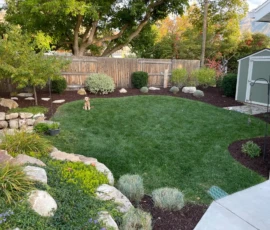 Complete yard refresh including Grass, planting beds, and mulch. landscape company salt lake city