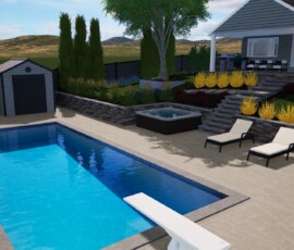 3D concept plan for a complete outdoor transformation.