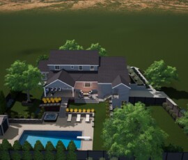 3D concept plan for a complete outdoor transformation.